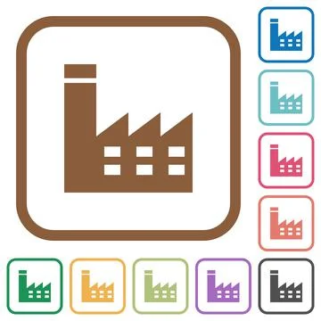 Factory building simple icons Ilustración de archivo