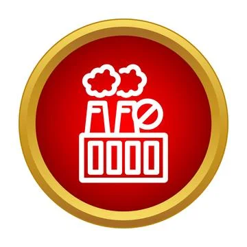 Factory building stopping pollution emitting smoke icon Ilustración de archivo