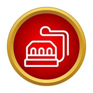 Factory building with three chimneys emitting smoke icon Ilustración de archivo