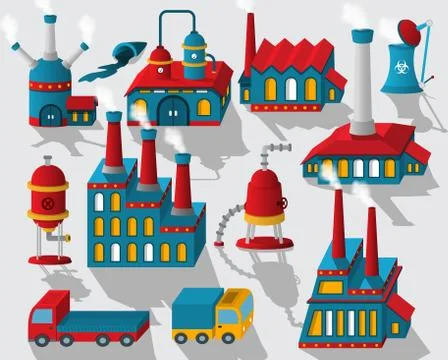 Factory - buildings and other objects Stock Illustration
