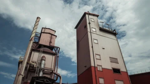 Factory buildings and sky Stock Footage 218986766