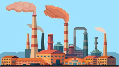 Factory buildings Stock Illustration
