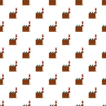 Factory buildings repeating global industry seamless pattern 스톡 일러스트