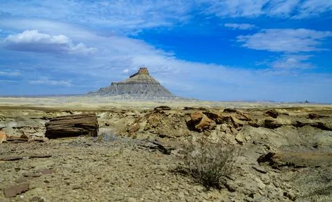Factory Butte is a summit in Wayne County, Utah, in the United States Stock Photos