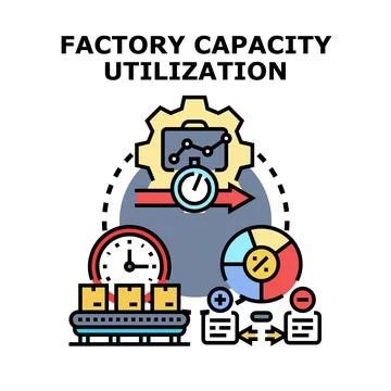 Factory capacity utilization process optimization and efficiency concept イラスト素材