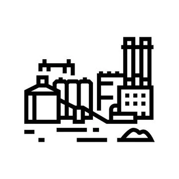 Factory cement concrete line icon vector illustration Stock Illustration