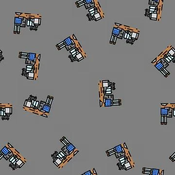 Factory cement concrete vector seamless pattern Illustrazione stock
