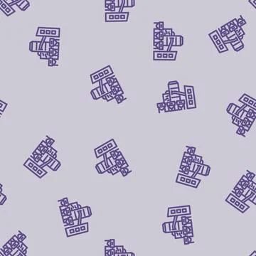 Factory cement production line vector seamless pattern Illustrazione stock