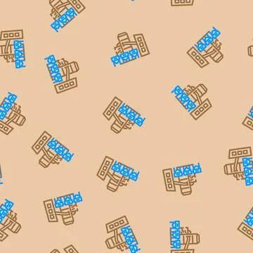 Factory cement production vector seamless pattern Stock Illustration