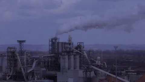 Factory Chimney with Acid Rain Effect 스톡 동영상 74478539