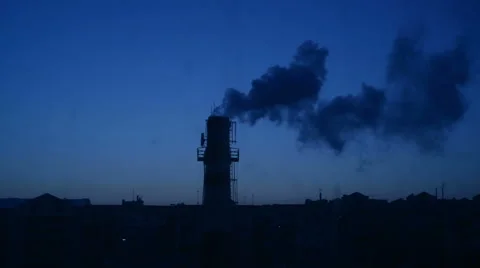Factory Chimney and Smoke Stock Footage 61939903