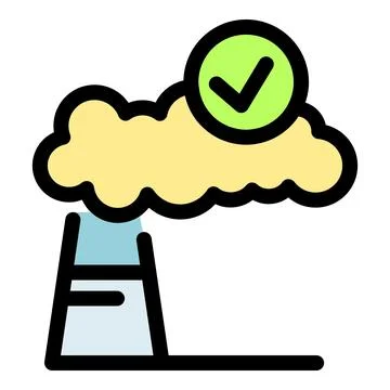 Factory chimney emitting clean smoke, symbolizing environmentally responsible Stock Illustration