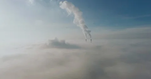 Factory chimney pipe with smoke Stock Footage 128775209