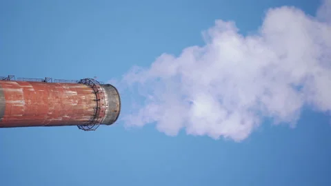 Factory chimney with smoke vertical Stock Footage 152344821