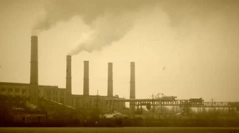 Factory chimneys Video stock 11505943
