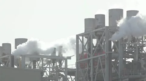 Factory chimneys in harbor zone. Stock Footage 12720383