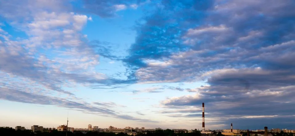 The Factory chimneys. Foto stock