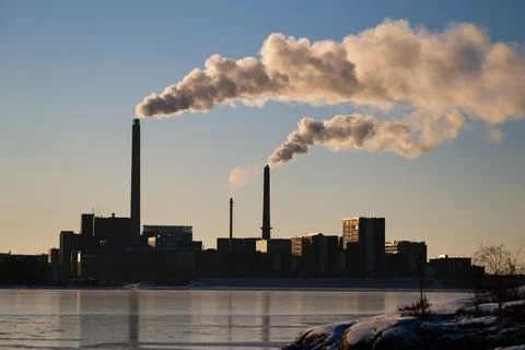 Factory with chimneys Foto stock