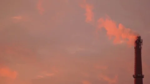 Factory Chimneys Smoke Stock-Footage 72125467