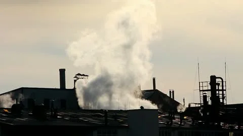 Factory chimneys in the sunshine Stock Footage 22222756