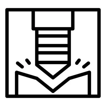 Factory cnc machine icon outline vector. Lathe equipment Stock Illustration