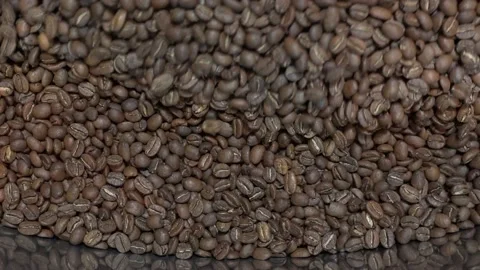 Factory Coffee Roasting Machine In Operation, Turning And Stirring Roasted Beans Stock Footage 180699354