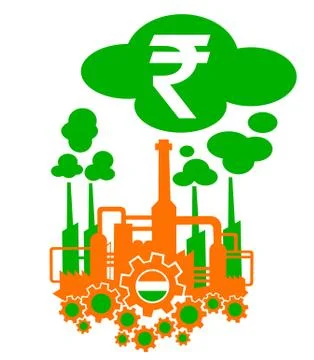 Factory in the colors of flag of India Stock Illustration