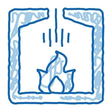 Factory Combustion Process Metallurgical doodle icon hand drawn illustration Illustrazione stock