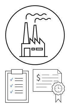Factory Compliance Checklist and Certificate for Quality Assurance Stock Illustration