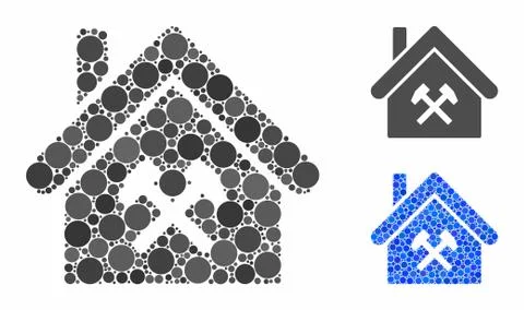 Factory Composition Icon of Circle Dots 스톡 일러스트
