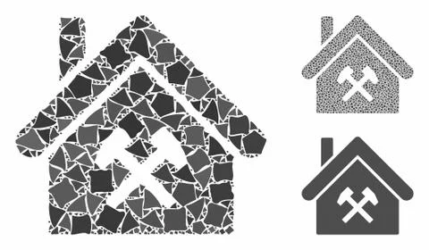 Factory Composition Icon of Raggy Elements 스톡 일러스트