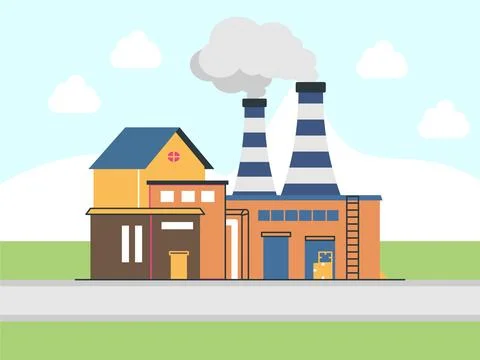 Factory Concept Illustration Style Stock Illustration