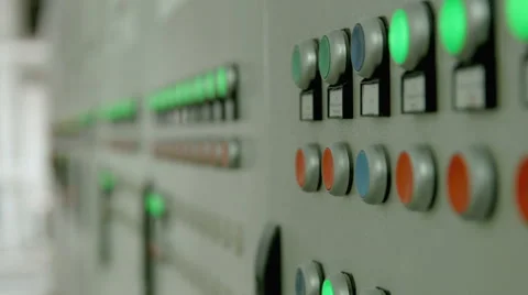 Factory control panel with buttons  Stock Footage 60209384