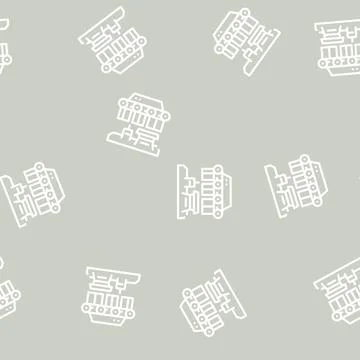 Factory conveyor production line vector seamless pattern Stock Illustration
