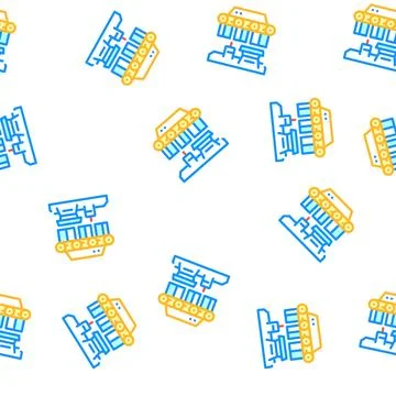 Factory conveyor production vector seamless pattern Illustrazione stock