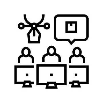 Factory creative command line icon vector illustration Stock Illustration