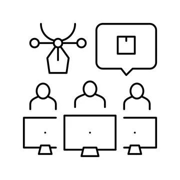 Factory creative command line icon vector illustration Stock Illustration