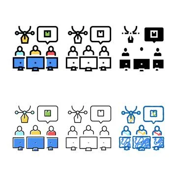 Factory creative command minimal color icon vector Illustrazione stock