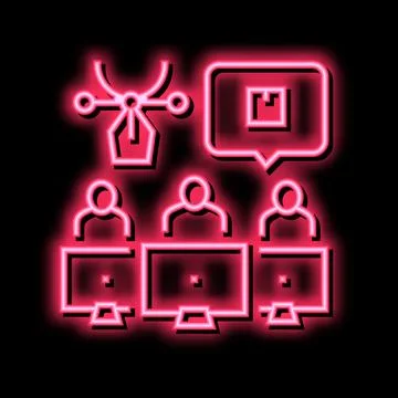 Factory creative command neon glow icon illustration Stock Illustration