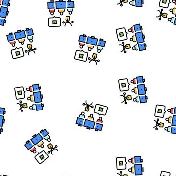 Factory creative command vector seamless pattern Stock Illustration