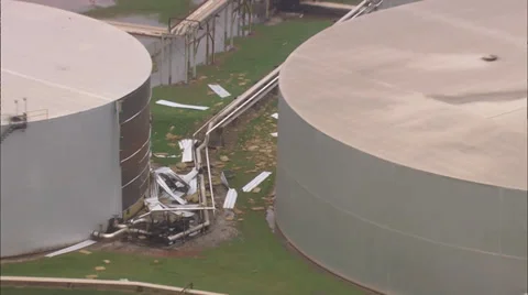 Factory Debris River Stock Footage 37273352