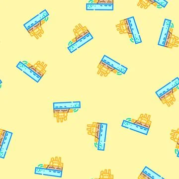 Factory discharging waste river vector seamless pattern Illustrazione stock