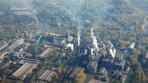 Factory district aerial view Stock Footage 32888917