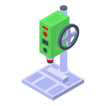 Factory drilling machine icon, isometric style Illustrazione stock
