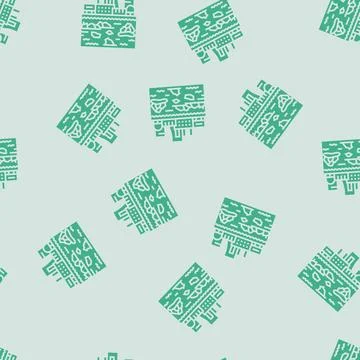 Factory dumping plastic waste into water glyph seamless pattern イラスト素材
