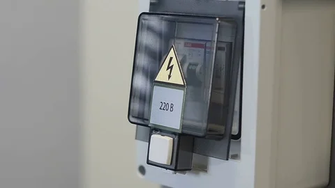 Factory electricity toggle switch hand Video stock 82208303