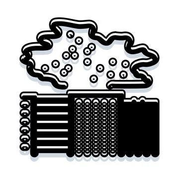 Factory emitting smoke causing air pollution and climate change Ilustración de archivo