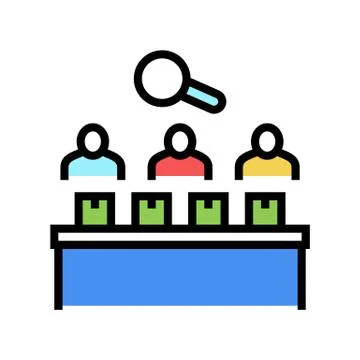 Factory employees controlling manufacturing process color icon vector Illustrazione stock
