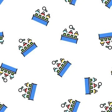 Factory employees controlling manufacturing process vector seamless pattern 스톡 일러스트