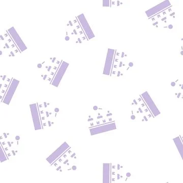 Factory employees controlling manufacturing process glyph seamless pattern Illustrazione stock